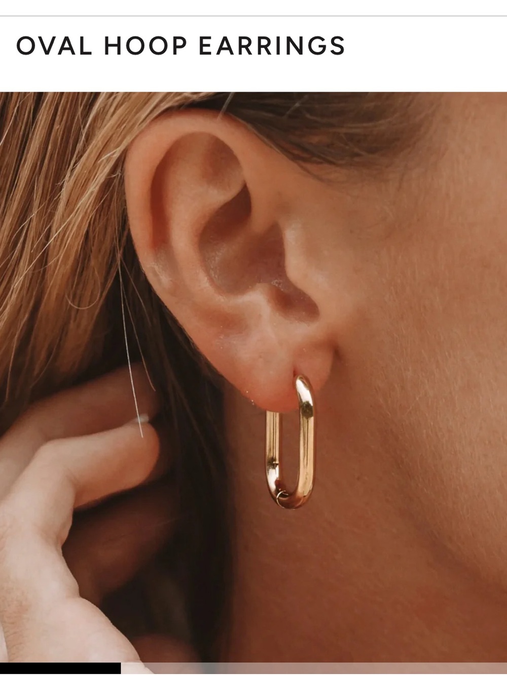 Brand new - Atolea Gold Oval Hoop Earrings